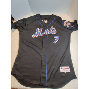 New York Mets Majestic Jersey Jose Reyes #7 Men's Size 2XL (52) Sewn On